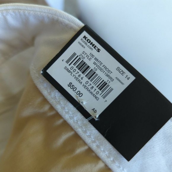 Simply Vera Wang Button Fly Skinny Mid-rise White Denim Jeans Size 14 - Picture 7 of 12